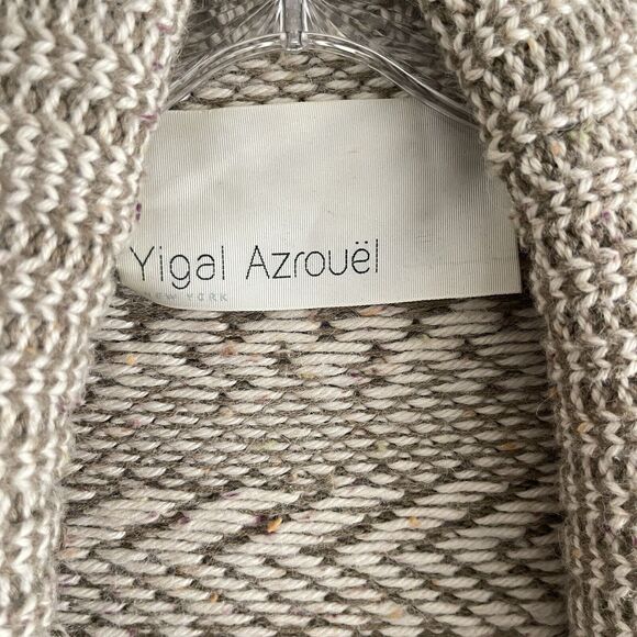 YIGAL AZROUEL Open Cardigan Woman's Sz Small 70% Alpaca Knit Oversized Drape - Picture 2 of 15